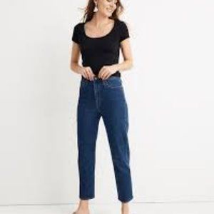Madewell Tapered High Rise High Waist Mom Jeans Bellclaire Wash Size 30 Cropped